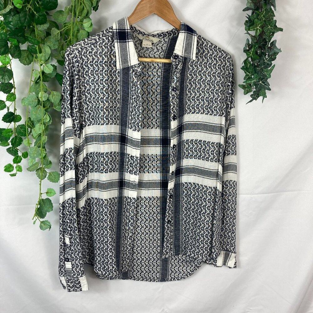 bob timberlake button front flannel shirt S